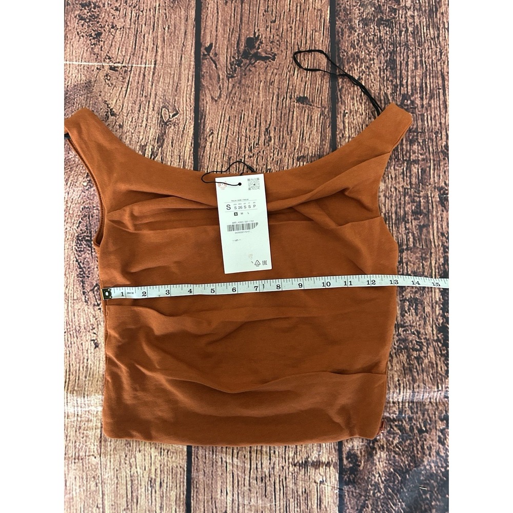 Zara Womens Draped Tank Top Small Sleeveless Flowy Casual Blouse - Picture 4 of 7